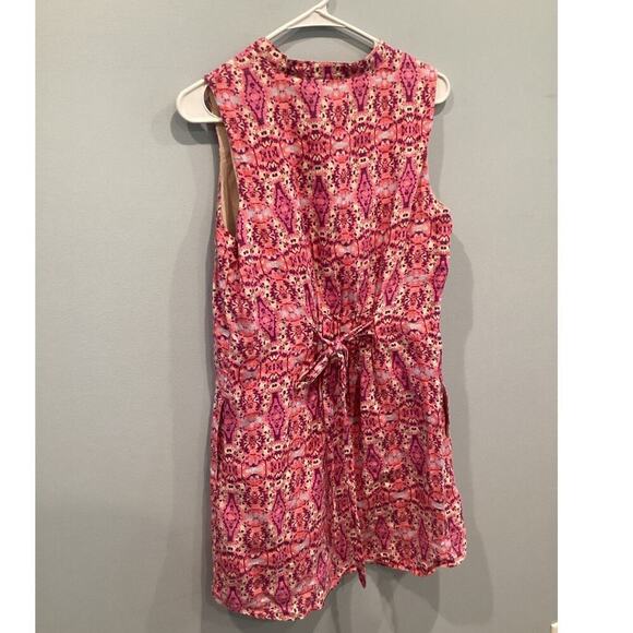 Cynthia Rowley Womens Linen Shirt Dress Size 6 Pink Classic Preppy Beachy Career - Picture 5 of 9